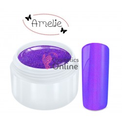 Gel UV Amelie color cu sclipici si reflexii Chrome Lilac 5ml + 1 Cutie cu paiete Holografice Cadou